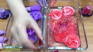 Mixing Random Things Into Clear Slime ! Purple and Red Special Series Part 13 Satisfying Slime Video