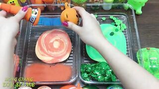 Mixing Random Things Into Clear Slime ! Orange Vs Green Special Series Part 11 Satisfying Slime