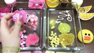 Mixing Random Things Into Clear Slime ! Pink Vs Yellow Special Series Part 9 Satisfying Slime Video