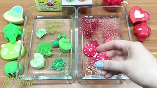 Mixing Makeup and Clay Into Clear Slime ! Green Vs Red Special Series Part 8 Relaxing Slime