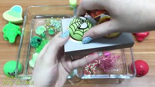 Mixing Makeup and Clay Into Clear Slime ! Green Vs Red Special Series Part 8 Relaxing Slime