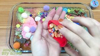 Mixing Pom Poms and Makeup into Store Bought Slime !! Slimesmoothie Relaxing Satisfying Slime Videos