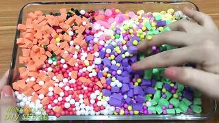 Mixing Floam and Beads into Clear Slime !!! Slimesmoothie Relaxing Satisfying Slime Videos