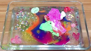 Mixing Random Things into Clear Slime !!! Slimesmoothie Relaxing Satisfying Slime Videos