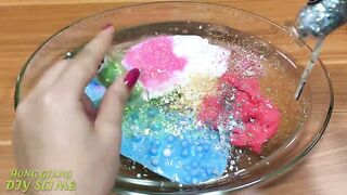 Mixing Floam and Glitter into Clear Slime !!! Slimesmoothie Relaxing Satisfying Slime Videos