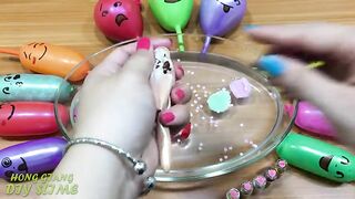 Mixing Makeup and Glitter into Clear Slime !!! Relaxing Slime with Funny Balloons