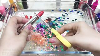 Mixing Makeup and Glitter into Clear Slime !!! Relaxing Slimesmoothie Satisfying Slime Videos #107