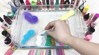 Mixing Makeup and Glitter into Clear Slime !!! Relaxing Slimesmoothie Satisfying Slime Videos #101