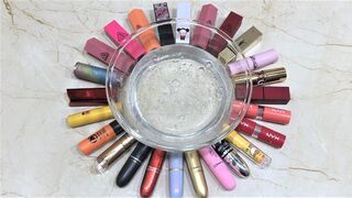 Mixing Recycling my old Lipstick into Clear Slimes !!! Slimesmoothie Satisfying Slime Videos #97