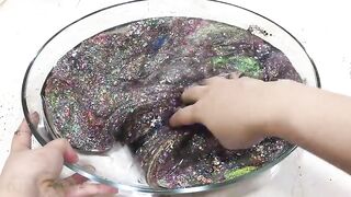Mixing 100 Glitter into Giant Clear Slime !! Relaxing Slimesmoothie Satisfying Slime Videos #71