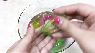 Mixing all my Ingredients into Clear Slime !! Relaxing Slimesmoothie Satisfying Slime Videos #57