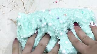 Mixing Glitter into Clear Slime !! Relaxing Slimesmoothie Satisfying Slime Video #34