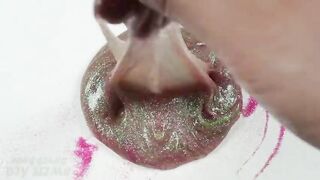 Mixing Glitter into Clear Slime !! Relaxing Slimesmoothie Satisfying Slime Video #27