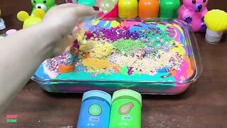 CLAY PIPING BAG & RANDOM OF FOAM, GLITTER AND BEADS|ASMR SLIME|Mixing Random Things Into Slime #1880