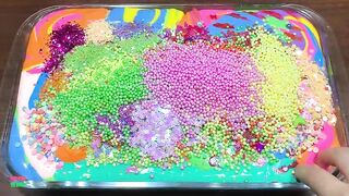 CLAY PIPING BAG & RANDOM OF FOAM, GLITTER AND BEADS|ASMR SLIME|Mixing Random Things Into Slime #1880