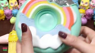 CLAY PIPING BAG & FOAM, MAKEUP AND BEADS | ASMR SLIME| Mixing Random Things Into GLOSSY Slime #1879