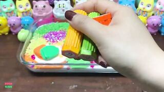 CLAY PIPING BAG & FOAM, MAKEUP AND BEADS | ASMR SLIME| Mixing Random Things Into GLOSSY Slime #1879