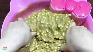 GOLD FOAM SLIME VS CLEAR SLIME| Making Crunchy Foam Slime With Circle Piping Bags|GLOSSY SLIME #1878