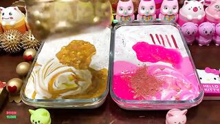 GOLD VS PINK | ASMR SLIME | Mixing Random Things Into GLOSSY Slime | Satisfying Slime Videos #1856