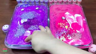 PURPLE VS PINK | ASMR SLIME | Mixing Random Things Into GLOSSY Slime | Satisfying Slime Videos #1633