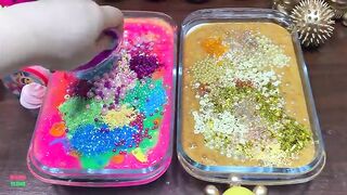 GOLD VS RAINBOW | ASMR SLIME | Mixing Random Things Into GLOSSY Slime | Satisfying Slime Video #1626
