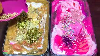 GOLD VS PINK | ASMR SLIME | Mixing Random Things Into GLOSSY Slime | Satisfying Slime Videos #1620