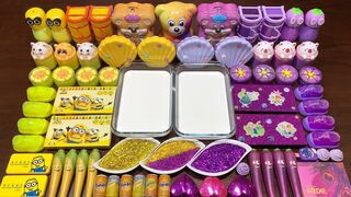 SPECIAL YELLOW VS PURPLE | Mixing Random Things Into GLOSSY Slime | Satisfying Slime Videos #1615
