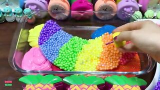 SPECIAL RAINBOW PIPING CLAY -  Mixing Random Things Into GLOSSY Slime ! Satisfying Slime Video #1571