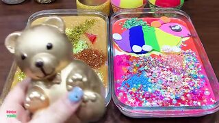 SPECIAL GOLD VS RAINBOW - Mixing Random Things Into GLOSSY Slime ! Satisfying Slime Videos #1560