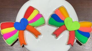 RAINBOW COLOR - Mixing BOW Clay Into GLOSSY Slime ! Satisfying Slime Videos #1545