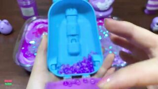 VIOLET PIPING BAGS & FEET - Mixing RandomThings Into GLOSSY Slime ! Satisfying Slime Videos #1539