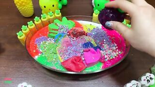 PINEAPPLE - Mixing Makeup & CLAY and MORE Into GLOSSY Slime ! Satisfying Slime Videos #1537