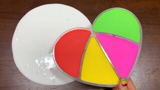 RAINBOW HEART - Mixing Makeup, CLAY and More Into GLOSSY Slime ! Satisfying Slime Videos #1535