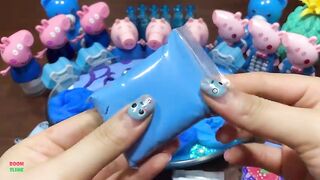 BLUE PEPPA PIGS - Mixing Makeup, CLAY and More Into GLOSSY Slime ! Satisfying Slime Videos #1531