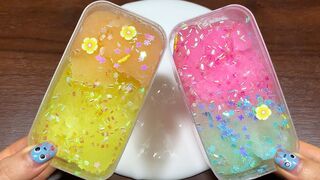 What Happens When(WHW) - Mixing CLOUD Slime Into GLOSSY Slime ! Satisfying Slime Videos #1523