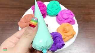 MINI SHOW - Mixing PIPING BAGS CLAY Into GLOSSY Slime ! Satisfying Slime Videos #1505