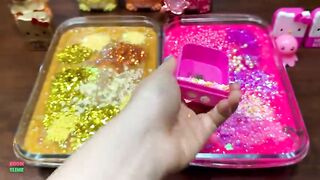 GOLD Vs PINK - Mixing RandomThings and MORE Into GLOSSY Slime !  Satisfying Slime Videos #1503
