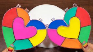 MINI SHOW - Mixing HEART CLAY Into GLOSSY Slime ! Satisfying Slime Videos #1502