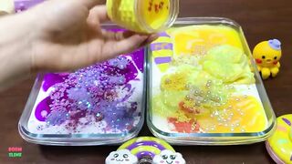 PURPLE VS YELLOW - Mixing Makeup, CLAY and More Into GLOSSY Slime ! Satisfying Slime Videos #1500