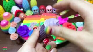 RAINBOW - Mixing Makeup, CLAY and More  Into GLOSSY Slime ! Satisfying Slime Videos #1495