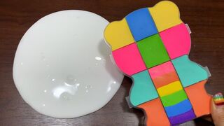 MINI SHOW - Mixing BEAR CLAY Into GLOSSY Slime ! Satisfying Slime Videos #1487