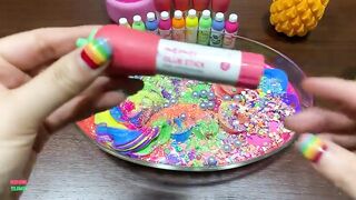 RAINBOW FLOWER - Mixing Makeup & Clay and More Into GLOSSY Slime ! Satisfying Slime Videos #1470