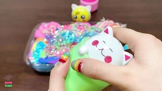 Mixing Makeup & BEAR Clay and More Into GLOSSY Slime ! Satisfying Slime Videos #1456
