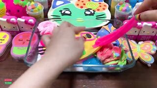 HELLO KITTY - Mixing Makeup & Clay and More Into GLOSSY Slime ! Satisfying Slime Videos #1441