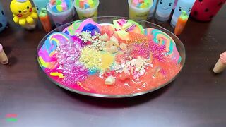 PINEAPPLE GEMSTONE - Mixing Makeup & Rainbow Clay and More Into GLOSSY Slime! Satisfying Slime #1439