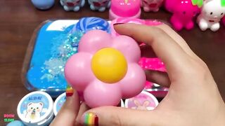 PINK AND BLUE - Mixing Makeup & Clay and More Into GLOSSY Slime ! Satisfying Slime Videos #1438