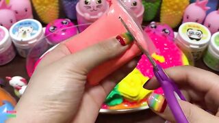HELLO KITTY- Mixing Makeup & Rainbow Clay and More Into GLOSSY Slime ! Satisfying Slime Videos #1434