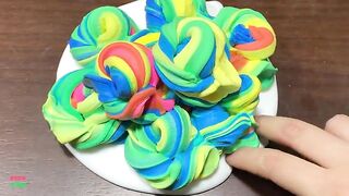 MINI SHOW - Mixing RAINBOW PIPING BAGS CLAY Into GLOSSY Slime ! Satisfying Slime Videos #1429