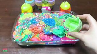RAINBOW PIPING BAGS - Mixing Makeup & Pineapple Clay and More Into Slime ! Satisfying Slime #1425