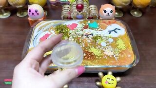 GOLD SLIME - Mixing Random Things Into Glossy Slime ! Satisfying Slime Videos #1422